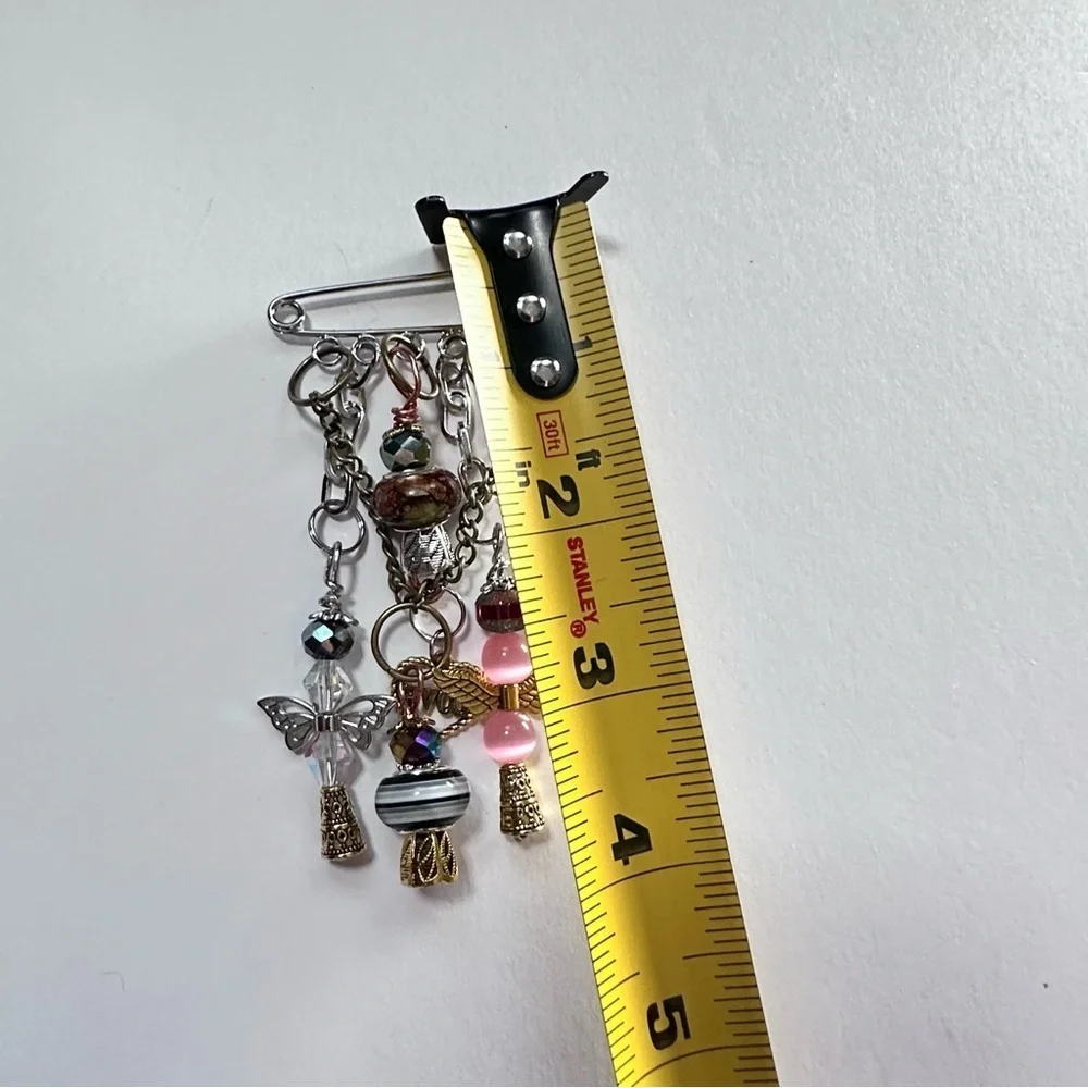 Brooch Pin Hand Crafted | Glass Beaded |  Artisan Multicolor Wire-Wrapped OOAK